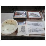 PICTURES, CHINA KEEPER, & WASH BOWL