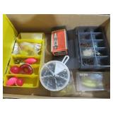 BOX OF FLOATS, WEIGHTS & MISC