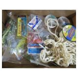 BOX OF HOOKS, FISHING LINE & MISC
