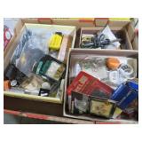 BOX OF SODERING GUN FUSES, BULBS & MISC