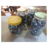 (4) JARS OF OLD BUTTONS