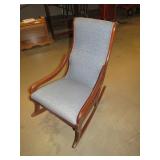 ANTIQUE PADDED ARM ROCKER