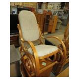 OAK BENT WOOD PADDED ROCKER