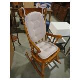 SOLID WOOD PADDED ROCKER
