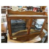 SOLID WOOD MIRRORED (2) DOOR BATHROOM CABINET
