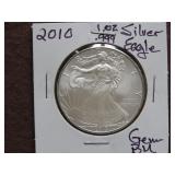 2010 1 OZ .999 SILVER EAGLE GEM BU
