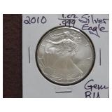 2010 1 OZ .999 SILVER EAGLE GEM BU