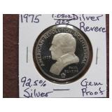 1975 1.08 OZ SILVER REVERE 92.5% GEM PROOF