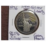 1976 1.08 OZ SILVER LIBERTY 92.5% GEM PROOF