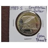 1987 S CONSTITUTION DOLLAR 90% GEM PROOF