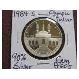1984 S OLYMPIC DOLLAR 90% GEM PROOF