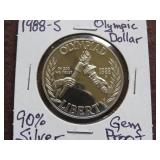 1988 S OLYMPIC DOLLAR 90% GEM PROOF