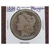1884 O MORGAN SILVER DOLLAR 90%