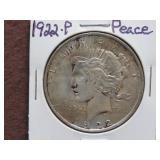 1922 P PEACE SILVER DOLLAR 90%