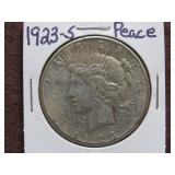 1923 S PEACE SILVER DOLLAR 90%
