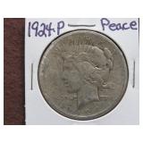 1924 P PEACE SILVER DOLLAR 90%