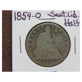 1854 O SEATED LIBERTY HALF DOLLAR 90%