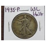 1935 P WALKING LIBERTY HALF DOLLAR 90%
