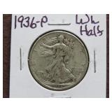 1936 P WALKING LIBERTY HALF DOLLAR 90%