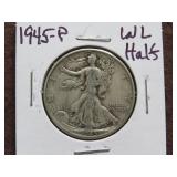 1945 P WALKING LIBERTY HALF DOLLAR 90%