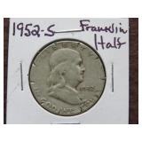 1952 S FRANKLIN HALF DOLLAR 90%