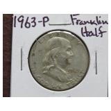 1963 P FRANKLIN HALF DOLLAR 90%