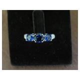 BLUE SAPPHIRE STAMPED 925 RING SIZE 6
