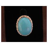 TURQUOISE STAMPED 925 RING SIZE 8