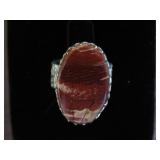 RED SKIN JASPER STAMPED 925 RING SIZE 7