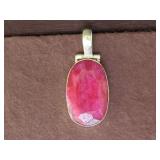 RUBY STAMPED 925 PENDANT