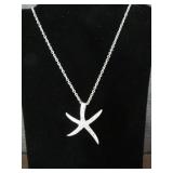 18" STAR W/WHITE SAPPHIRE STAMPED 925 NECKLACE