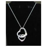 20" HANGING HEARTS STAMPED 925 NECKLACE