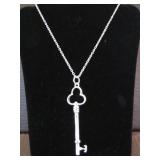 18" SKELTON KEY STAMPED 925 NECKLACE