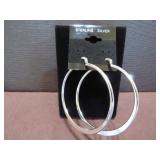 LARGE ROUND HOOP STAMPED 925 EARRINGS