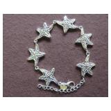 FILIGREE STAR LINK STAMPED 925 BRACELET