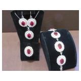 RUBY STAMPED 925 (4) PC FASHION SET