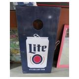 PAIR OF MILLER LITE CORN HOLE BOARDS & BEAN BAGS