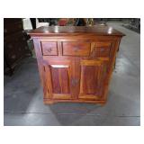 BRAZILIAN HARDWOOD (3) DRAWER (2) DOOR CABINET