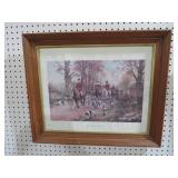 WOOD FRAMED ENGLISH HUNTING SCENE