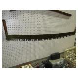 (2) MAN SAW W/ WOOD HANDLES BRASS BLADE