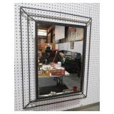 METAL FRAMED MID MOD STYLE WALL MIRROR