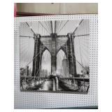 BLACK & WHITE BRIDGE SCENE ON CANVAS