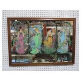 HAND PAINTED LADIES FRAMED MIRROR