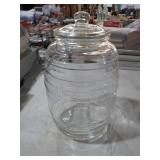 GLASS BEE HIVE SHAPED JAR W/ LID