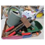 COLLECTION OF SEEDER, SHEARS, WATERING CAN