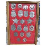 COLLECTION OF POLICE & RANGERS METAL BADGES W/CASE