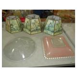 VINTAGE GLASS SHADES & HAND PAINTED LAMP SHADES