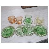 COLLECTION OF VINTAGE DEPRESSION & VASELINE GLASS