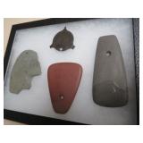 (3) STONE PENDANTS IN FRAME