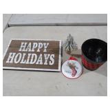 CHRISTMAS STARTER PAC, MINI FROSTED TREE, & MISC